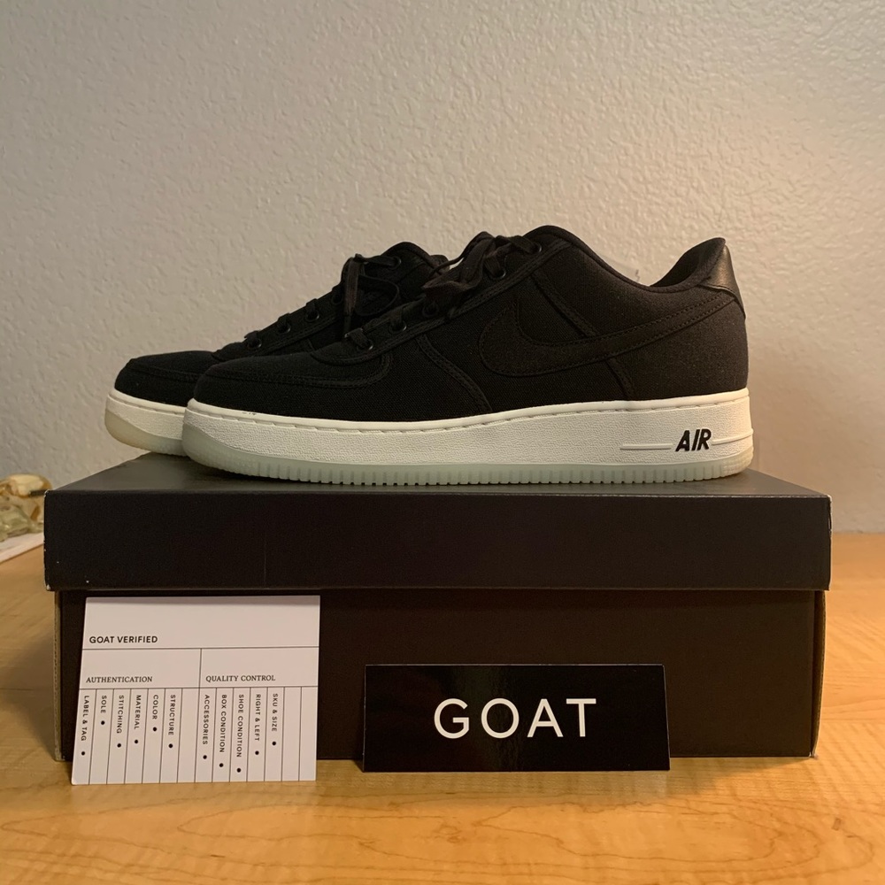 NEW Nike Air Force 1 Black Canvas - Size 10.5